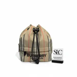 Icon Stripe Logo Print Nylon Drawcord Travel Pouch 80267371