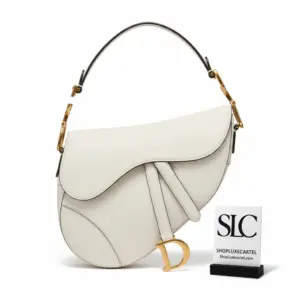 Iconic Grained Calfskin Flap Top Handle Saddle Bag M0446