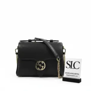 Interlocking Clasp Leather Flap Top Convertible Shoulder Bag 510302