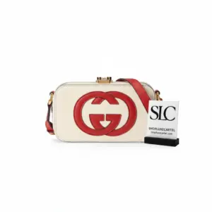 Interlocking G Mini Crossbody Bag in White Leather 658230
