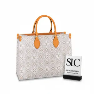 Jacquard Monogram Print Onthego MM Tote Shopper Bag M59614