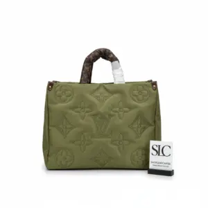 Khaki Econyl Fabric Onthego GM Large Travel Tote M59008