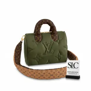 Khaki Econyl Speedy 25 Bandouliere Boston Travel Bag M59009