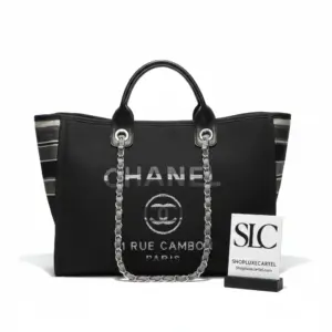 Large Deauville Style Canvas Shopping Beach Tote Bag A66941