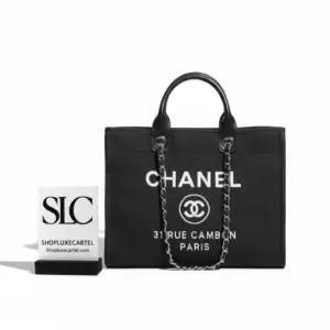 Large Deauville Style Two-Tone Canvas Tote Bag A66941