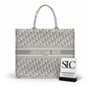 Large Embroidered Oblique Canvas Travel Book Tote M1286