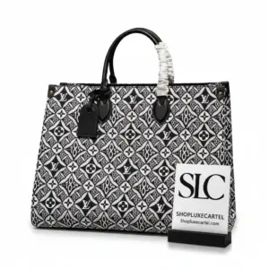 Large Monogram Print Denim Onthego Tote Shoulder Bag M57185 M57207