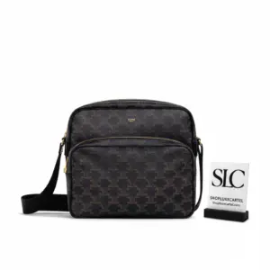 Large Pocket Messenger Bag with Classic Canvas Print 190822