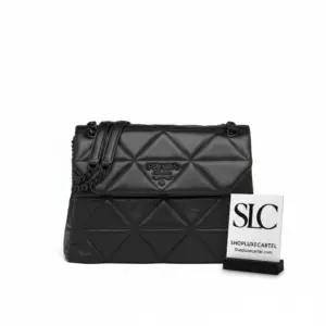 Large Quilted Nappa Leather Shoulder Bag with Chain Strap 1BD231