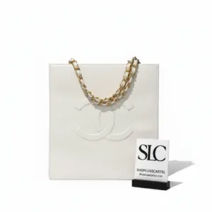 Large Quilted Shopping Tote in Shiny Aged Calfskin AS1945