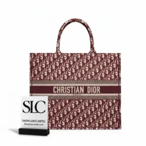 Large Shopping Tote Bag with Embroidered Oblique Print M1286