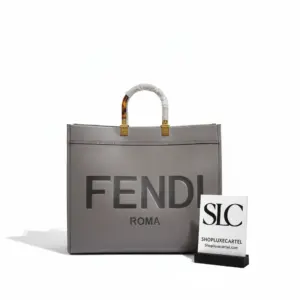 Large Sunshine Leather Tote Bag with Embossed Logo 8BH372