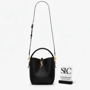 Le 37 Small Structured Leather Bucket Crossbody Bag 749036
