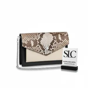 Leather Lock Flap Chain Crossbody Shoulder Pochette Bag N97000