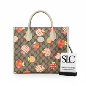 Les Pommes Apple Heart Print Small Tote Bag 659983