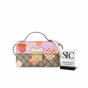 Les Pommes Apple Print Padlock Mini Shoulder Bag 652683