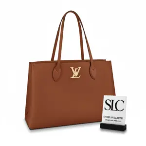 Lockme Style Leather Shopper Tote in Chataigne Brown M58927