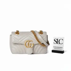 Marmont Matelasse Quilted Mini Shoulder Bag Light Grey 446744