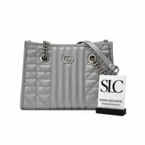 Matelassé Chevron Leather Small Top Handle Tote Bag 681483