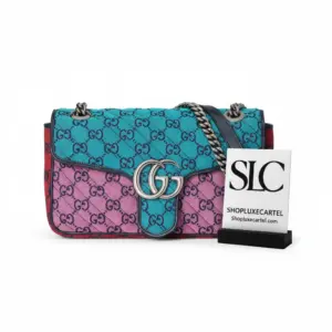 Matelassé Chevron Multicolour Small Shoulder Chain Bag 443497