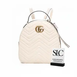 Matelassé Chevron Quilted Leather Small Flap Top Backpack 476671