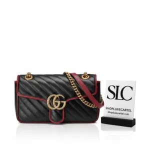 Matelassé Chevron Quilted Small Shoulder Bag in Black 443497