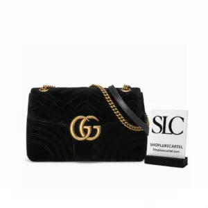 Matelassé Chevron Velvet Medium Shoulder Chain Bag 443496