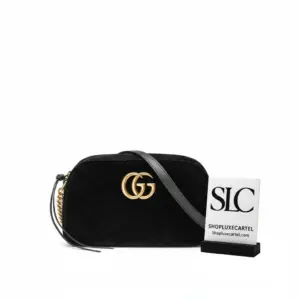 Matelassé Chevron Velvet Small Camera Shoulder Bag 447632