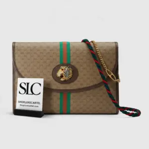 Medium Shoulder Bag with Tiger Head Detail Coffee 564697