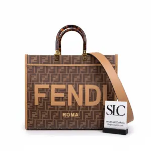 Medium Sunshine Shopper Tote Bag in Glazed Monogram Fabric 8BH386