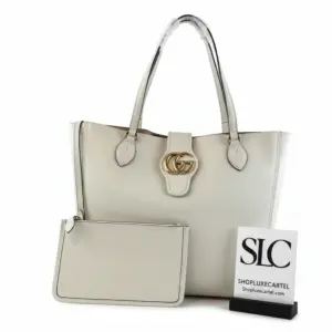 Medium Top Handle Tote Bag with Double G Emblem 649577