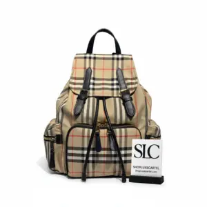 Medium Travel Backpack in Iconic Striped Nylon 80151461