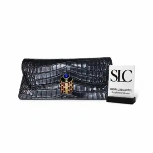 Metallic Crocodile Embossed Evening Chain Clutch Bag AS0857