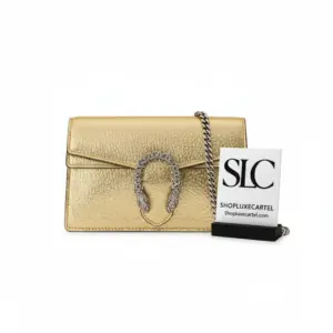 Metallic Gold Dionysus Tiger Head Super Mini Bag 476432