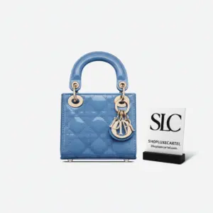Micro Lady Top Handle Bag in Patent Cannage Calfskin S0856