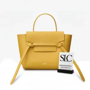 Micro Top Handle Belt Bag in Grained Calfskin 189153 Yellow