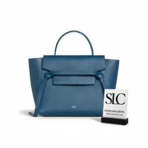 Micro Top Handle Belt Bag in Petrol Grained Calfskin 189153