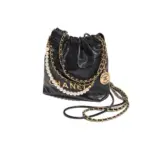 Mini-22-Shoulder-Bag-with-Pearl-Chain-in-Crumpled-Calfskin-AS3980-Black-Mini-22-Shoulder-Bag-with-Pearl-Chain-in-Crumpled-Calfskin-AS3980-Black-1.webp