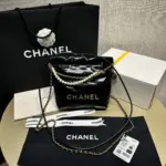 Mini-22-Shoulder-Bag-with-Pearl-Chain-in-Crumpled-Calfskin-AS3980-Black-Mini-22-Shoulder-Bag-with-Pearl-Chain-in-Crumpled-Calfskin-AS3980-Black-6.webp