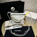 Mini-22-Shoulder-Bag-with-Pearl-Chain-in-Crumpled-Calfskin-AS3980-White-Mini-22-Shoulder-Bag-with-Pearl-Chain-in-Crumpled-Calfskin-AS3980-White-2.webp