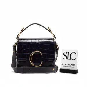 Mini C Clasp Shoulder Bag in Embossed Croco A873