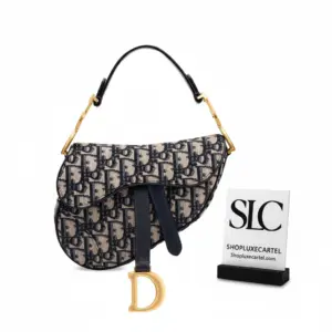 Mini Saddle Crossbody Bag in Blue Oblique Jacquard M0447