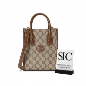 Mini Tote Bag with Interlocking G Monogram Print 671623