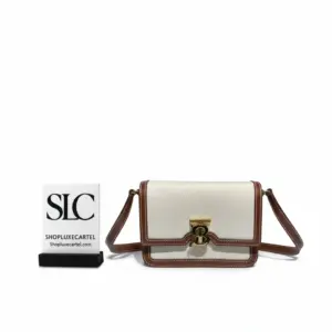 Mini Two-Tone Canvas and Leather Crossbody Shoulder Bag 80171101