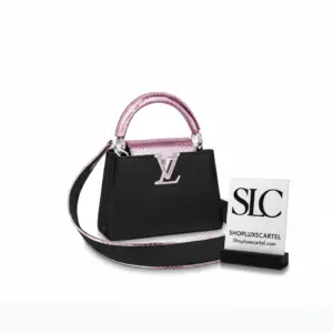 Miniature Top Handle Bag in Taurillon and Ayers Snakeskin M55914