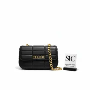 Monochrome Matelasse Quilted Chain Shoulder Bag Black 111273