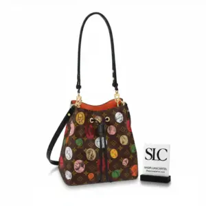 Monogram Cameo Printed Drawstring Bucket Shoulder Bag MM M45956