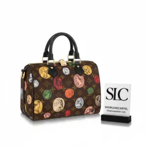 Monogram Cameo Printed Speedy Shoulder Satchel Bag 25 M45910