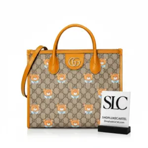 Monogram Canvas Teddy Bear Print Tote Shopper Bag 660531