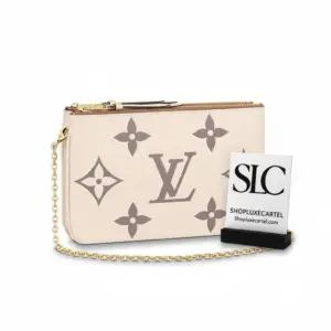 Monogram Embossed Double Zip Crossbody Pochette Bag M80084